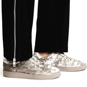 Rag & bone Dove crushed velvet silver sneakers women's size 6.5